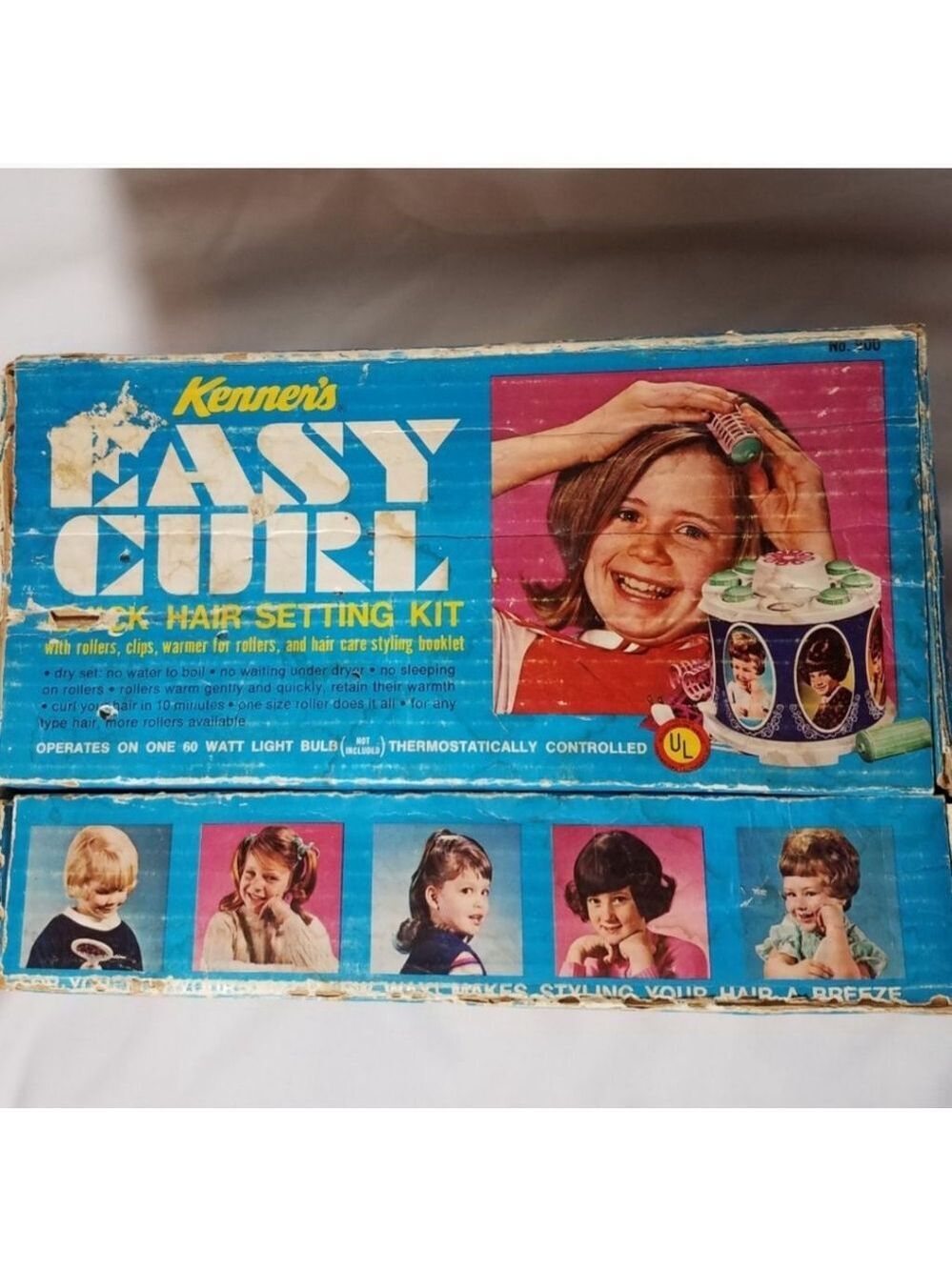 Kenner Easy Curl Set Blue Pink Hair Kit Vtg Model 900